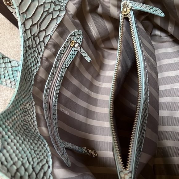 BRAHMIN Elise Opal green Seville collection croc embossed leather bag - Picture 9 of 15